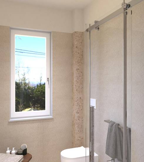 Bagno piastrelle effetto Effetto 3D Effetto Pietra Effetto Resina colore TRAMA BEIGE BEIGE MICRO BEIGE