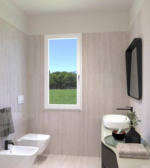 Bagno piastrelle effetto Effetto 3D Effetto Pietra colore BIANCO GROOVE BIANCO