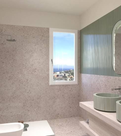 Bagno piastrelle effetto Effetto 3D Effetto Pietra Effetto Resina colore BOSCO BIANCO RIFLESSI BOSCO