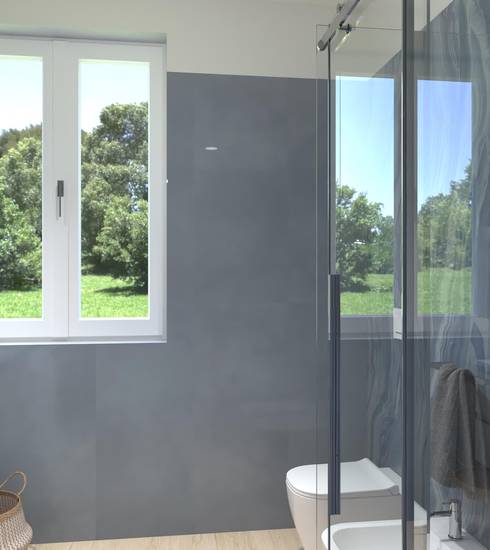 Bathroom project Wood 3D Decor Box Resin effect ABISSO CIELO RIFLESSI CIELO LIGHT color tiles
