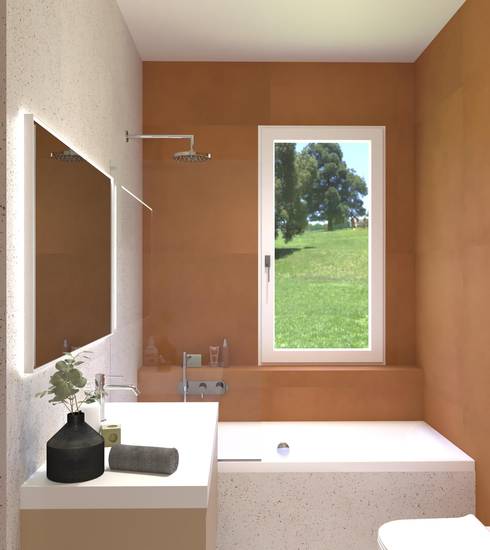 Bagno piastrelle effetto Effetto Resina colore TERRACOTTA GOCCE GHIACCIO