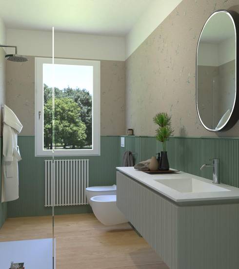 Bathroom project Resin Decor Box Brick & Chevron 3D Wood effect GROOVE JADE GOLD WIND FLOWER MATCHA PETROLIO FOSSIL color tiles