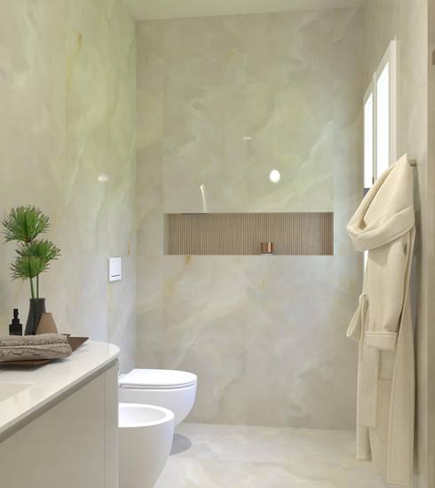 Bagno piastrelle effetto Effetto Marmo Effetto Resina Effetto 3D colore ECRU BIANCO RIFLESSI ECRU