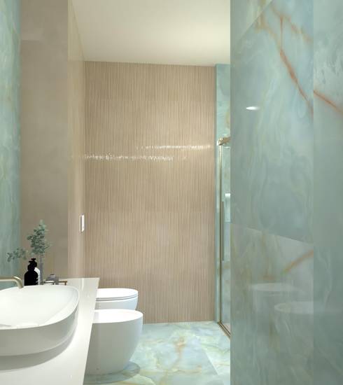 Bagno piastrelle effetto Effetto Resina Effetto Marmo Effetto 3D colore CIELO ECRU RIFLESSI ECRU