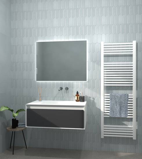 Bathroom project Resin effect CIELO PERLA GOCCE NEBBIA CIELO PERLA ARCHS MOSAICO color tiles