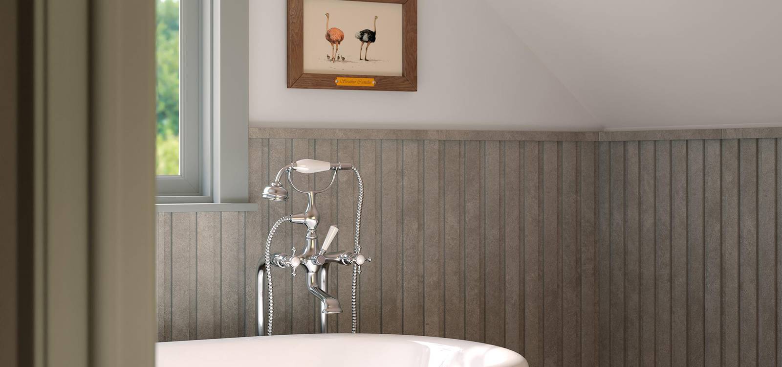 Immagine ambiente Bagno, realizzato con piastrelle della collezione: NOBU - Grigio