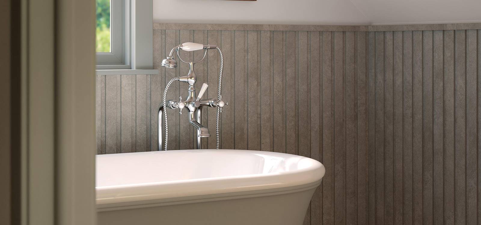 Интерьер ванная комната, оформленный плиткой из коллекции: NOBU – СЕРЫЙ