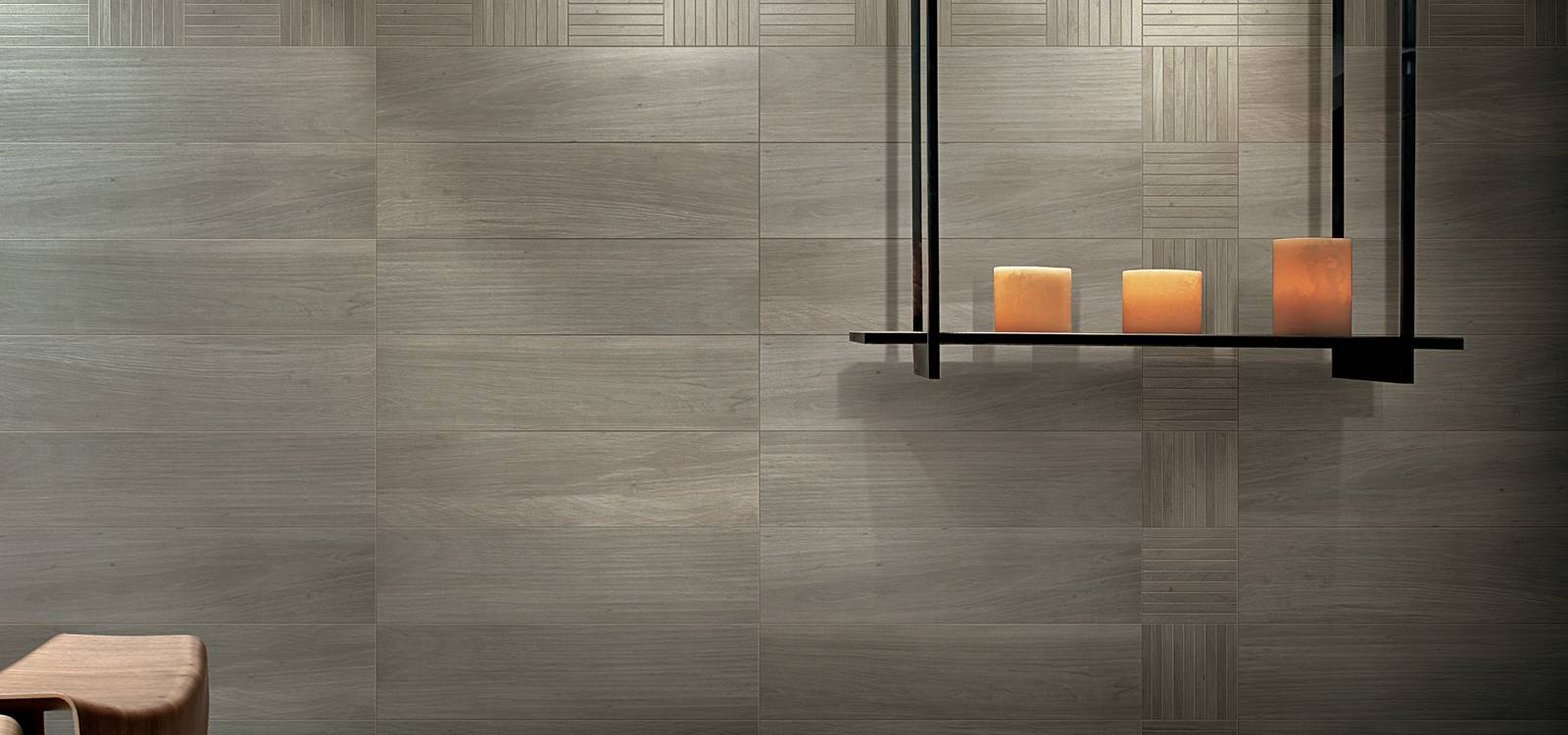 Room view Contract, created with tiles from the collection: NUANCES – Grey