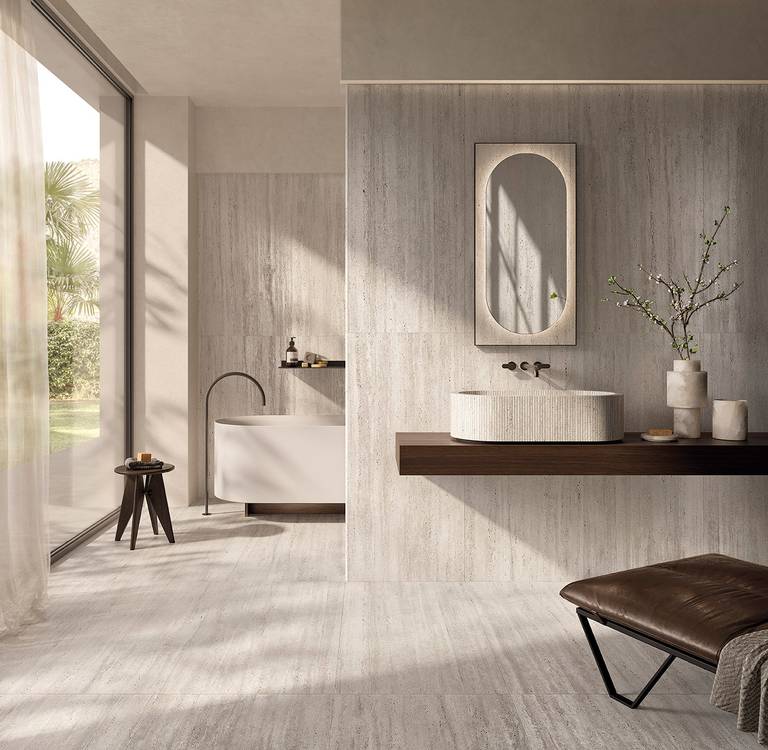 Room view Bathroom, created with tiles from the collection: MATERIA CLASSICA – White