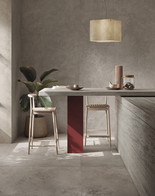 Room view House, created with tiles from the collection: VENTO DEL SUD – Brown, Grey
