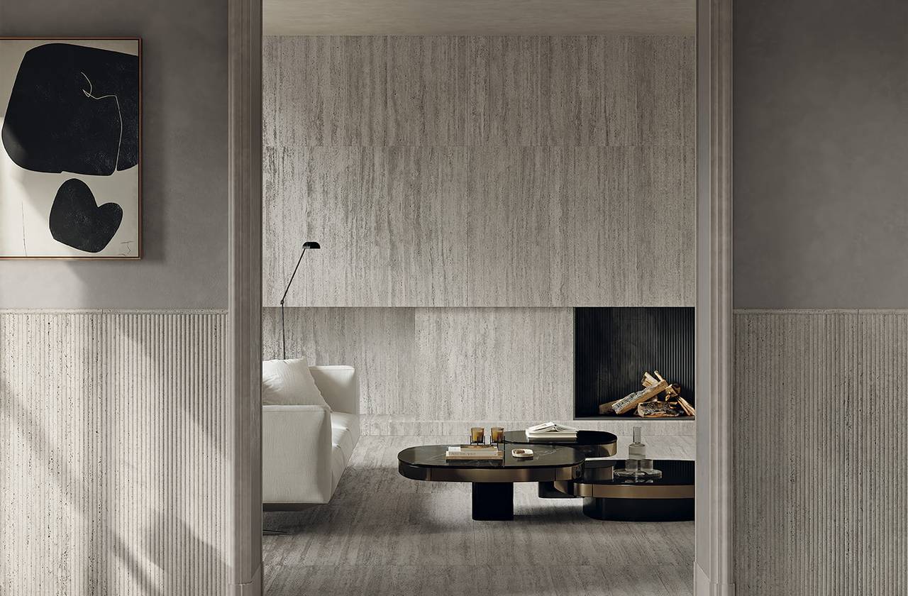 Room view House, created with tiles from the collection: MATERIA CLASSICA – Grey