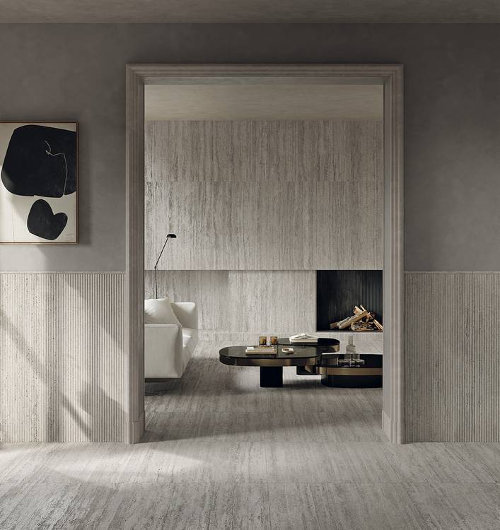 Room view House, created with tiles from the collection: MATERIA CLASSICA – Grey