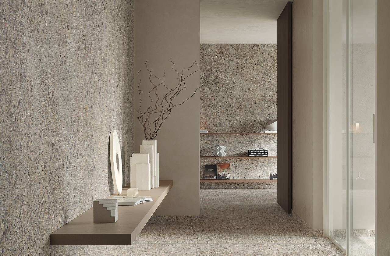 Room view House, created with tiles from the collection: MATERIA ECLETTICA – Grey