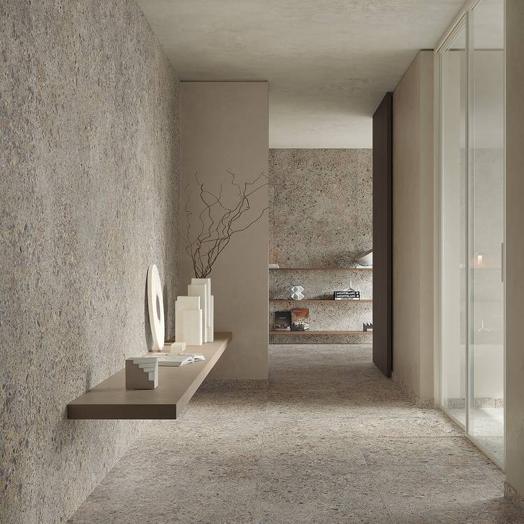 Room view House, created with tiles from the collection: MATERIA ECLETTICA – Grey