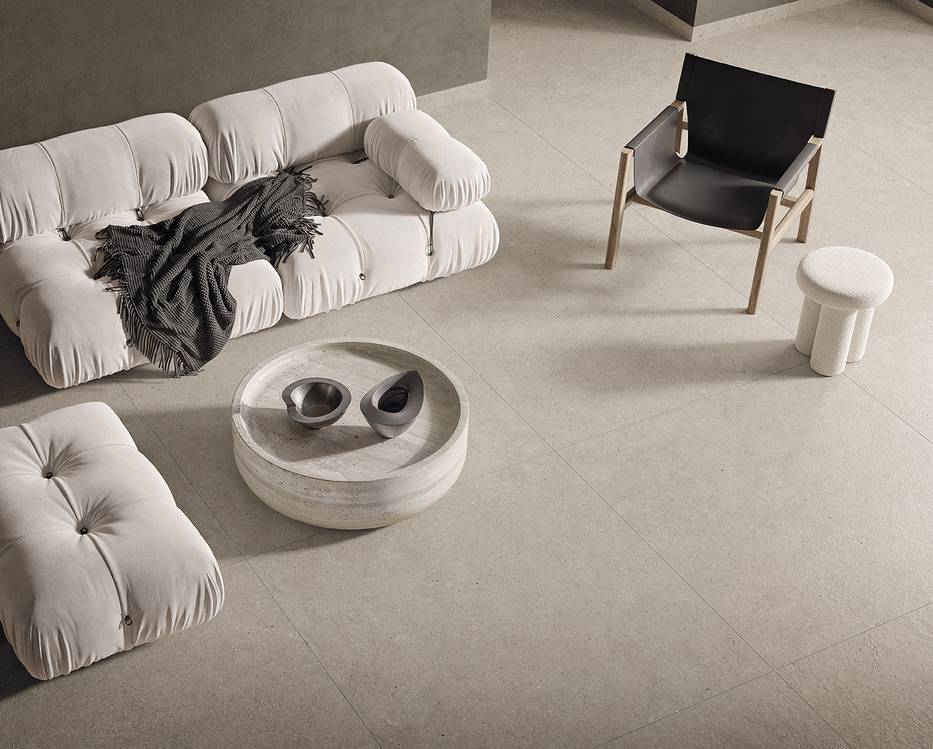 Room view House, created with tiles from the collection: MATERIA PURA – Grey