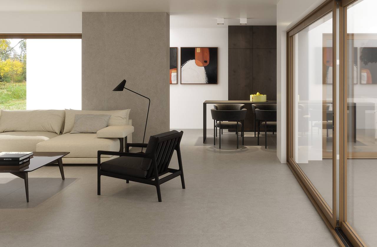 Интерьер Каза, оформленный плиткой из коллекции: ПЛИТКА MATERIA PURA PORCELAIN – Гриджо
