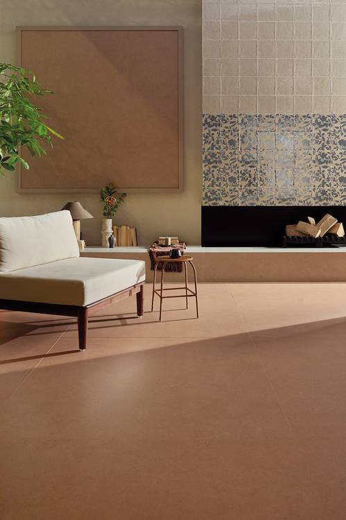 Raumabbildung Hous, gestaltet mit Fliesen aus der Kollektion: MATERIA PURA porcelain tiles – GRAU, ANDERE