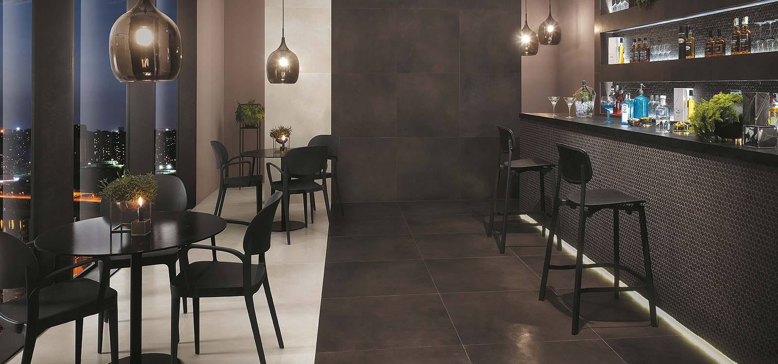 Immagine ambiente Contract, realizzato con piastrelle della collezione: MILANO&FLOOR - Marrone, Beige