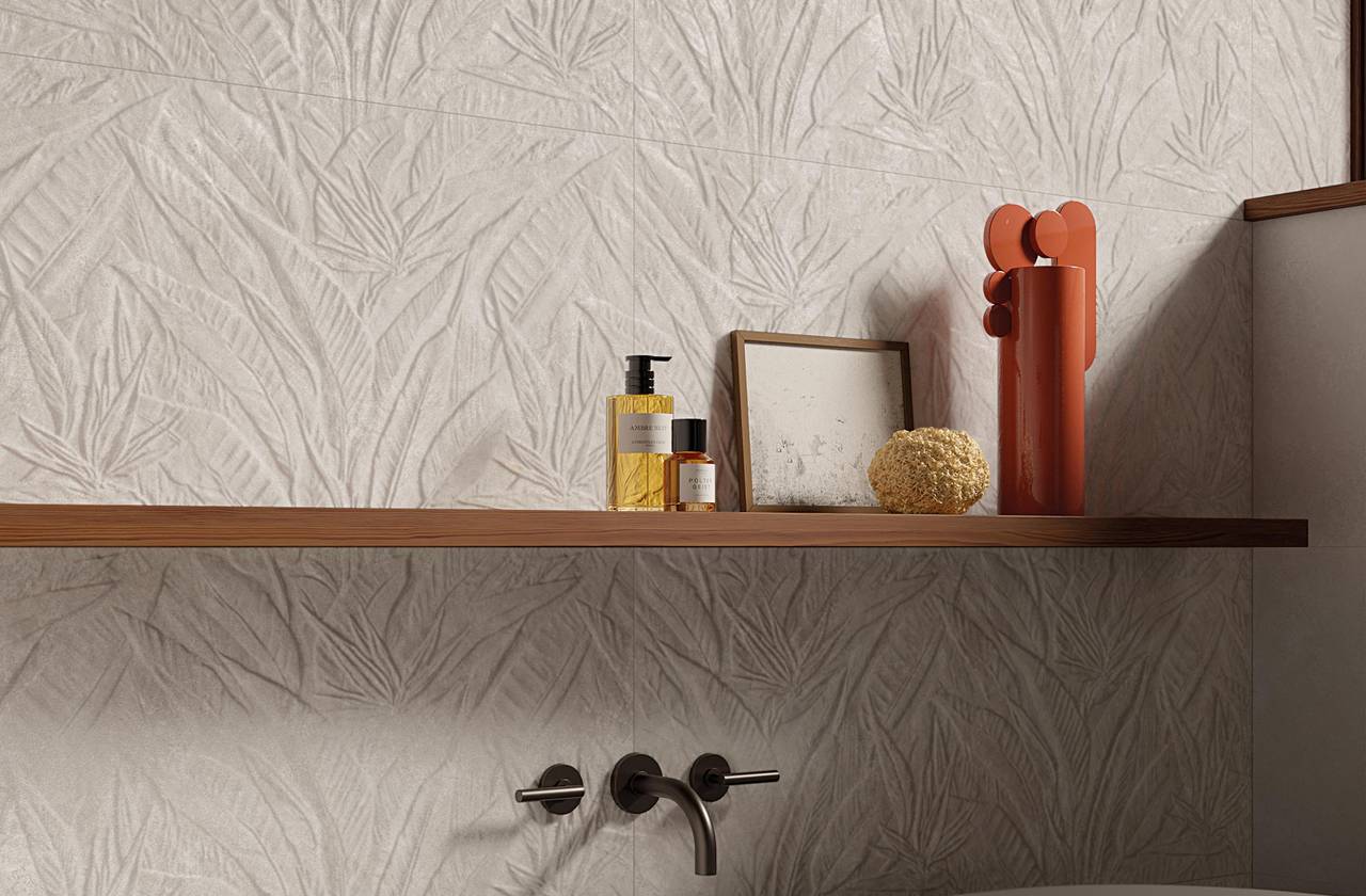 Room view Bathroom, created with tiles from the collection: NOBU – White