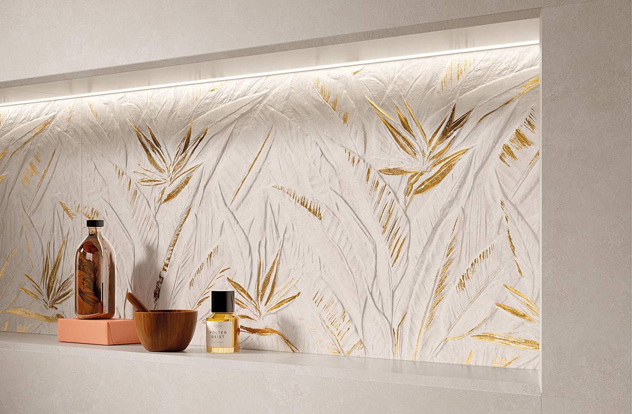 Room view Bathroom, created with tiles from the collection: NOBU – White