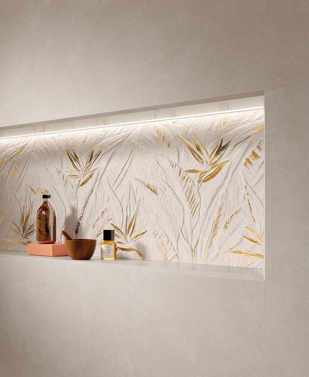Room view Bathroom, created with tiles from the collection: NOBU – White
