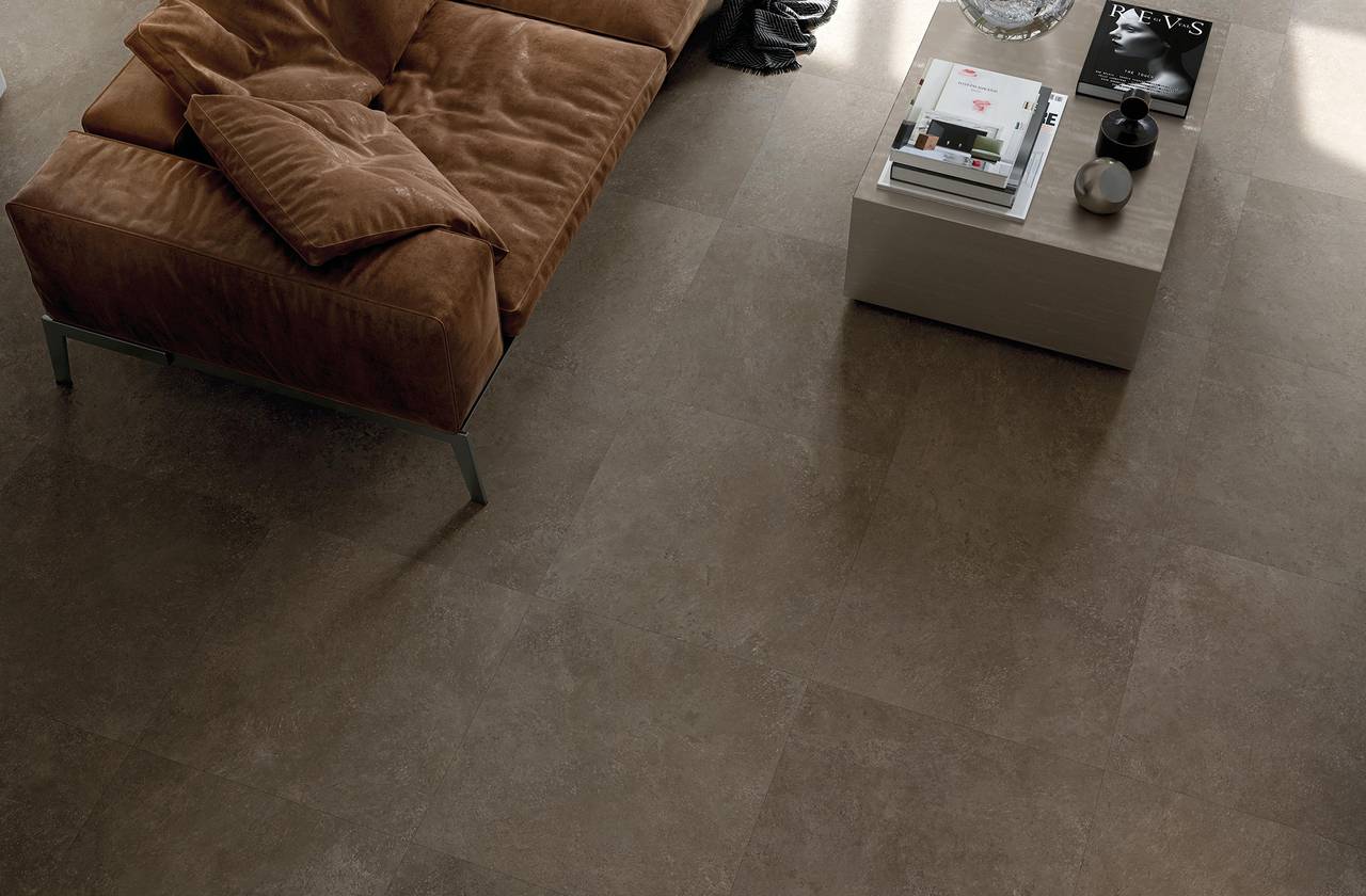 Room view House, created with tiles from the collection: NOBU – Brown