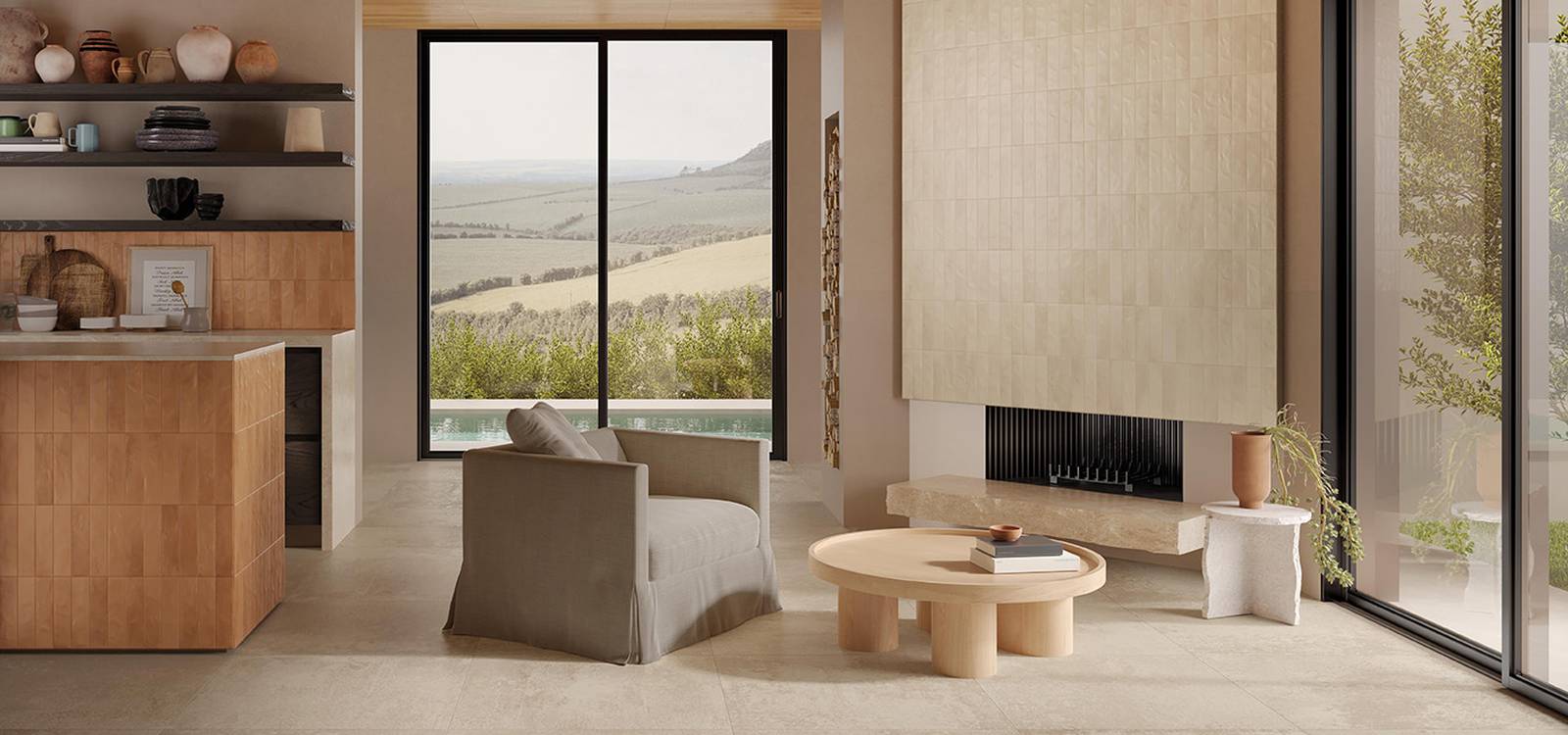 Imagen de ambiente House, realizada con baldosas de la colección: OXIDE – BROWN, BEIGE