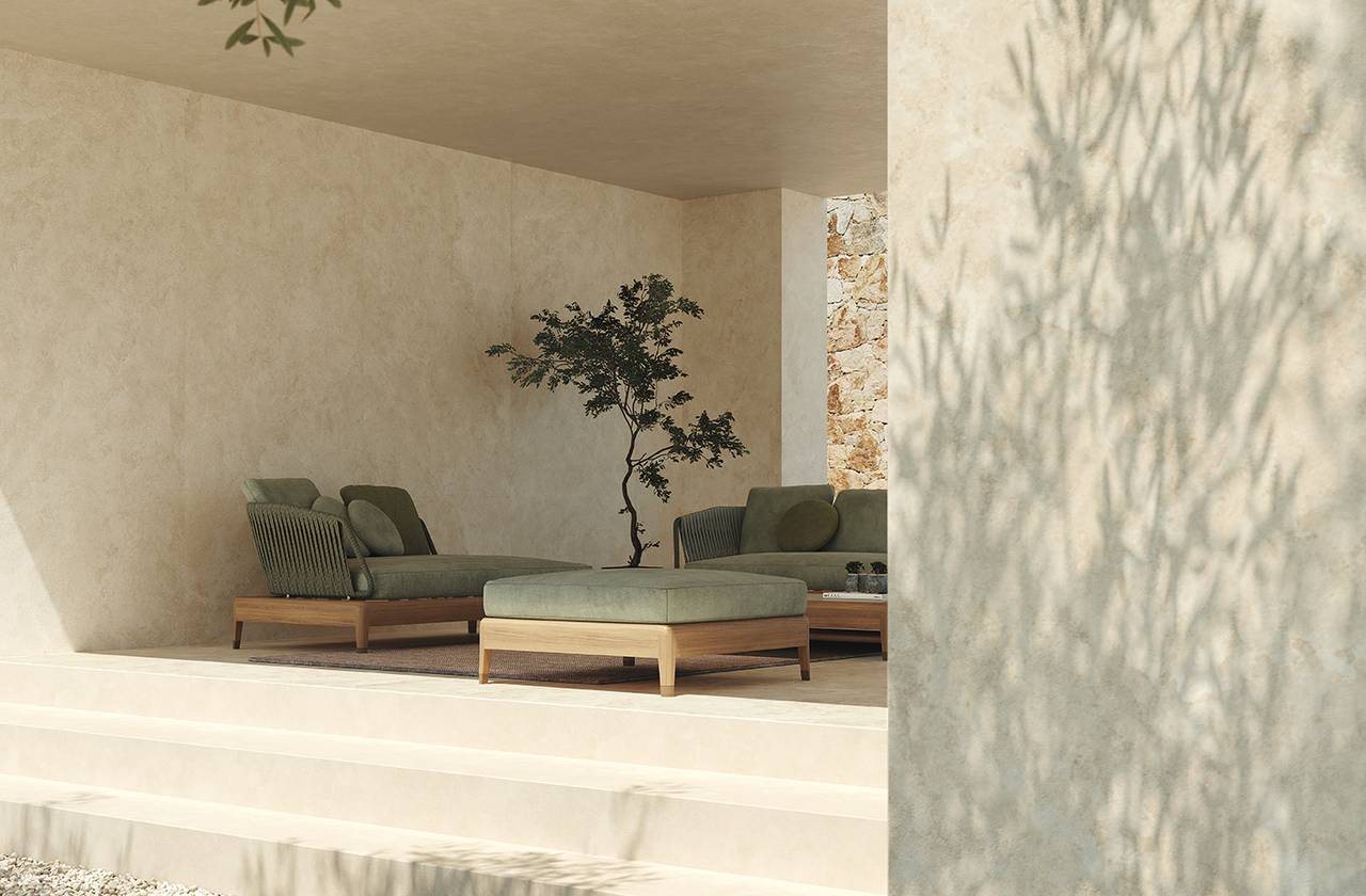 Room view Outdoor, created with tiles from the collection: VENTO DEL SUD – Beige