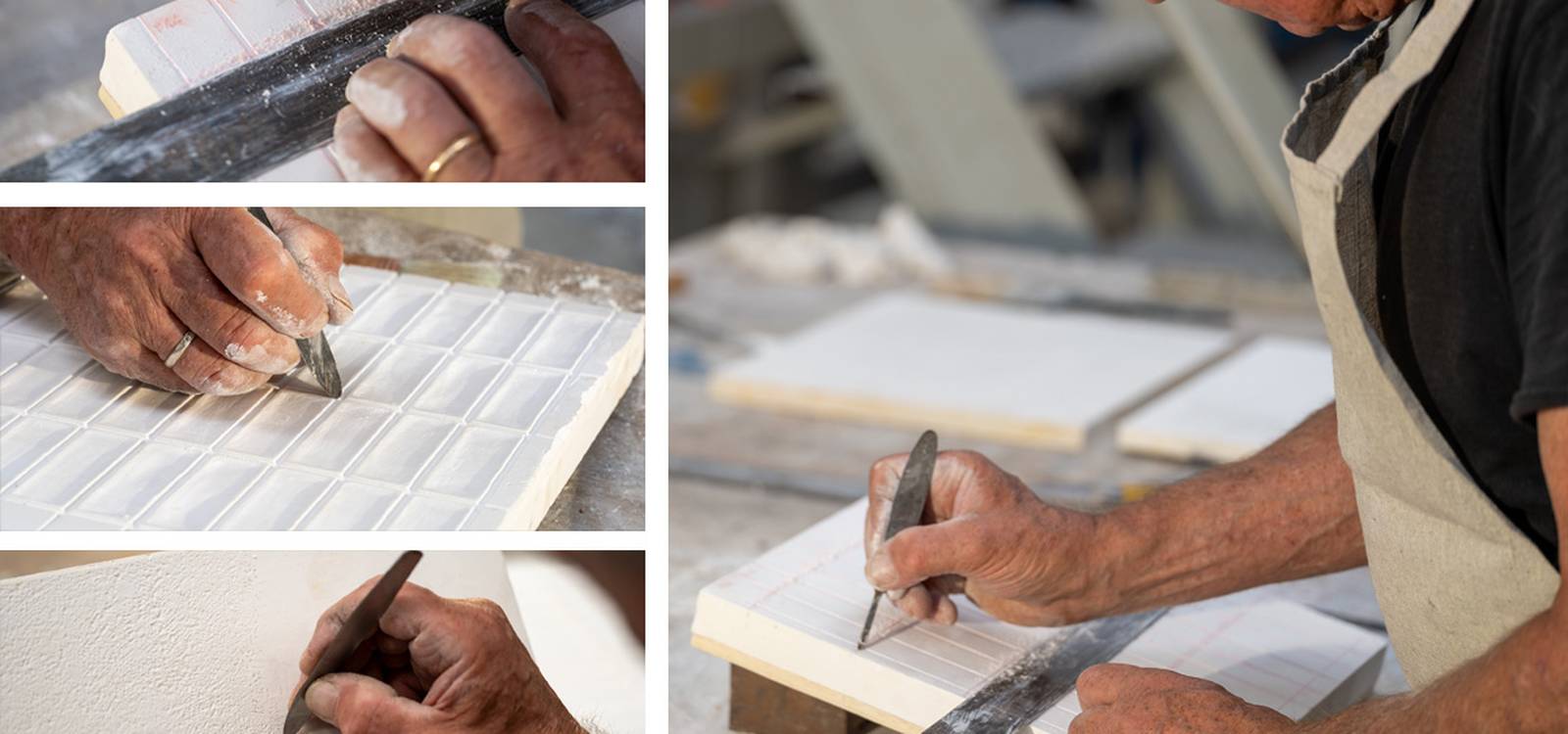 Room view , created with tiles from the collection: MATERIA – Black