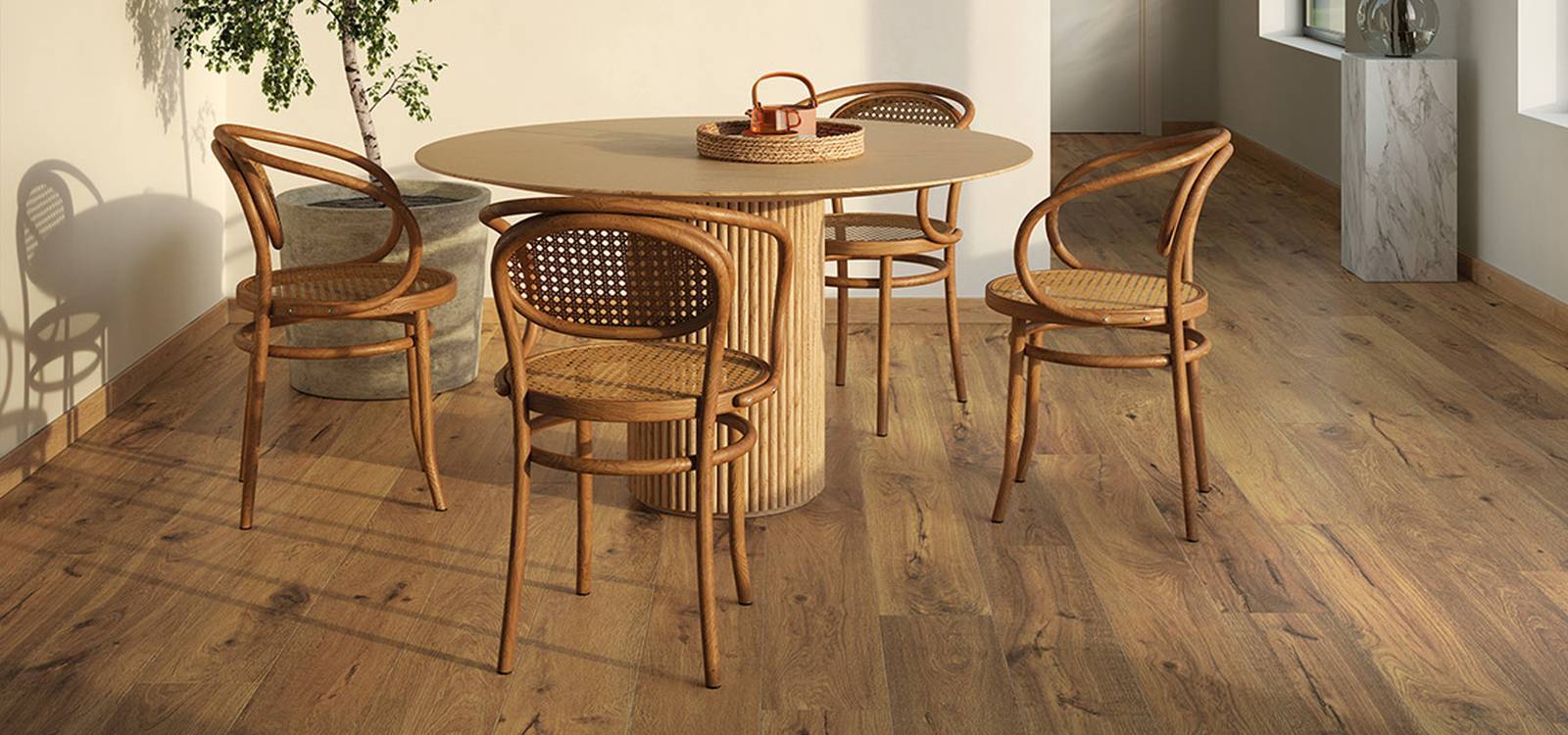 Raumabbildung Hous, gestaltet mit Fliesen aus der Kollektion: ROOTS – BEIGE