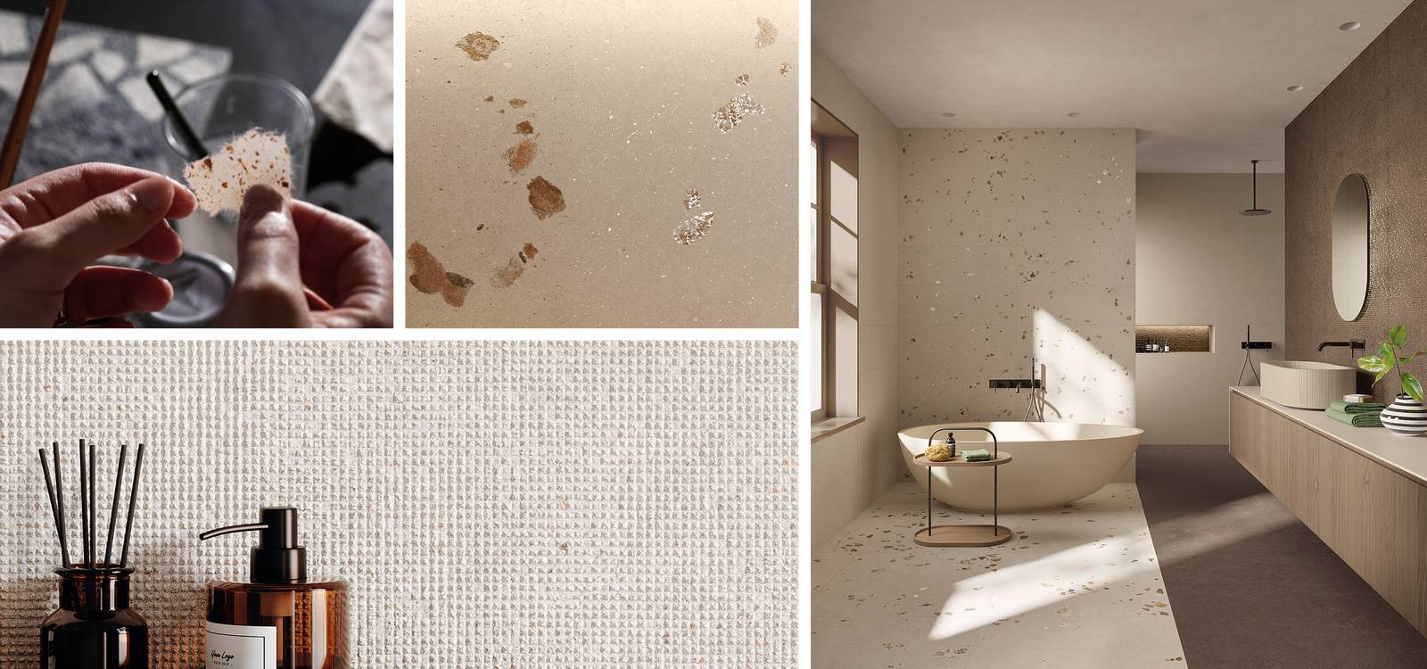 Room view Bathroom, created with tiles from the collection: MATERIA PURA 30,5x91,5 – Other, Grey