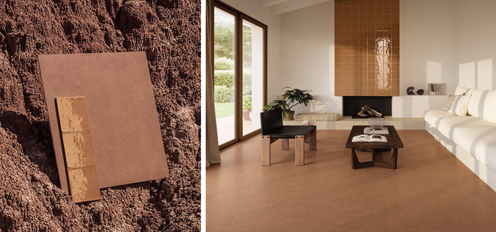 Image d'ambiance Maison, réalisée avec des carreaux de la collection : MATERIA PURA porcelain tiles – AUTRES