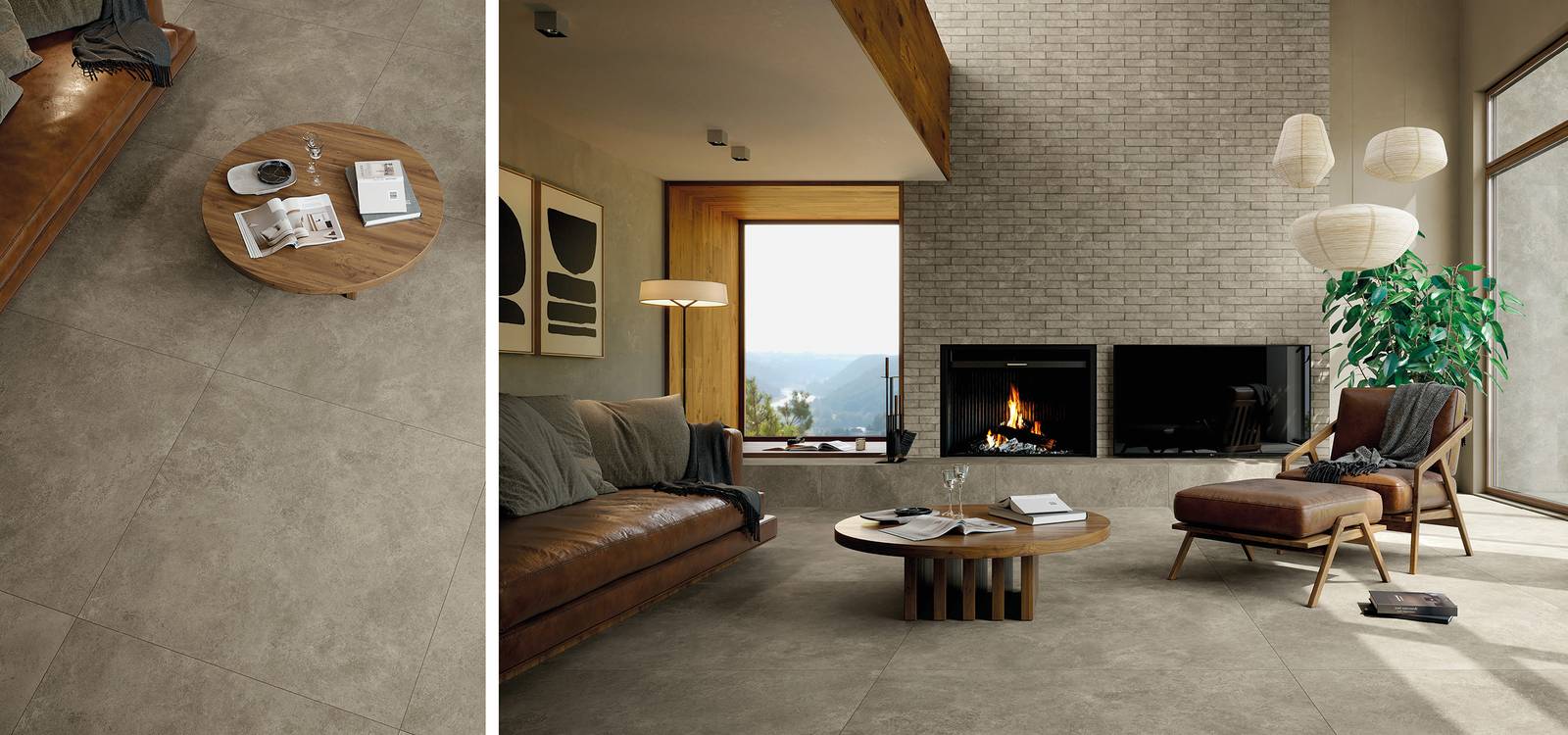 Room view House, created with tiles from the collection: NOBU – Grey