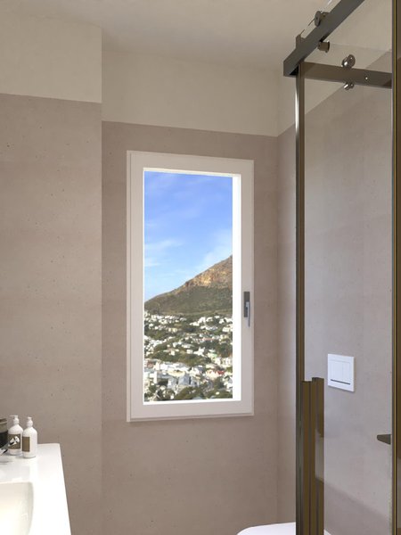 Bathroom design image in Rectangular shape, created with floor tiles MATERIA PURA and wall tiles MATERIA PURA