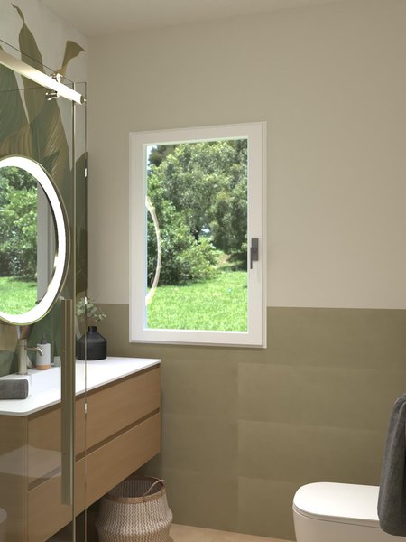 Bathroom design image in Squared shape, created with floor tiles SUMMER and wall tiles YLICO, SUMMER