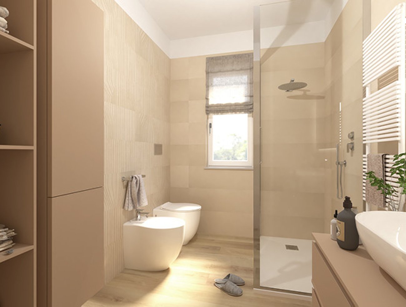 Bathroom project Decor Box Concrete effect SLOT SABBIA TRACK SABBIA ...