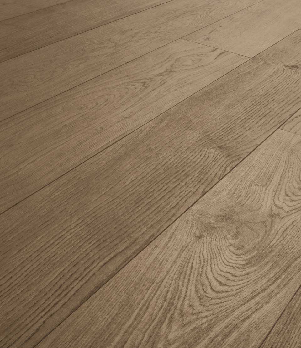 Close-up of wood effect floor, with detailed grain.