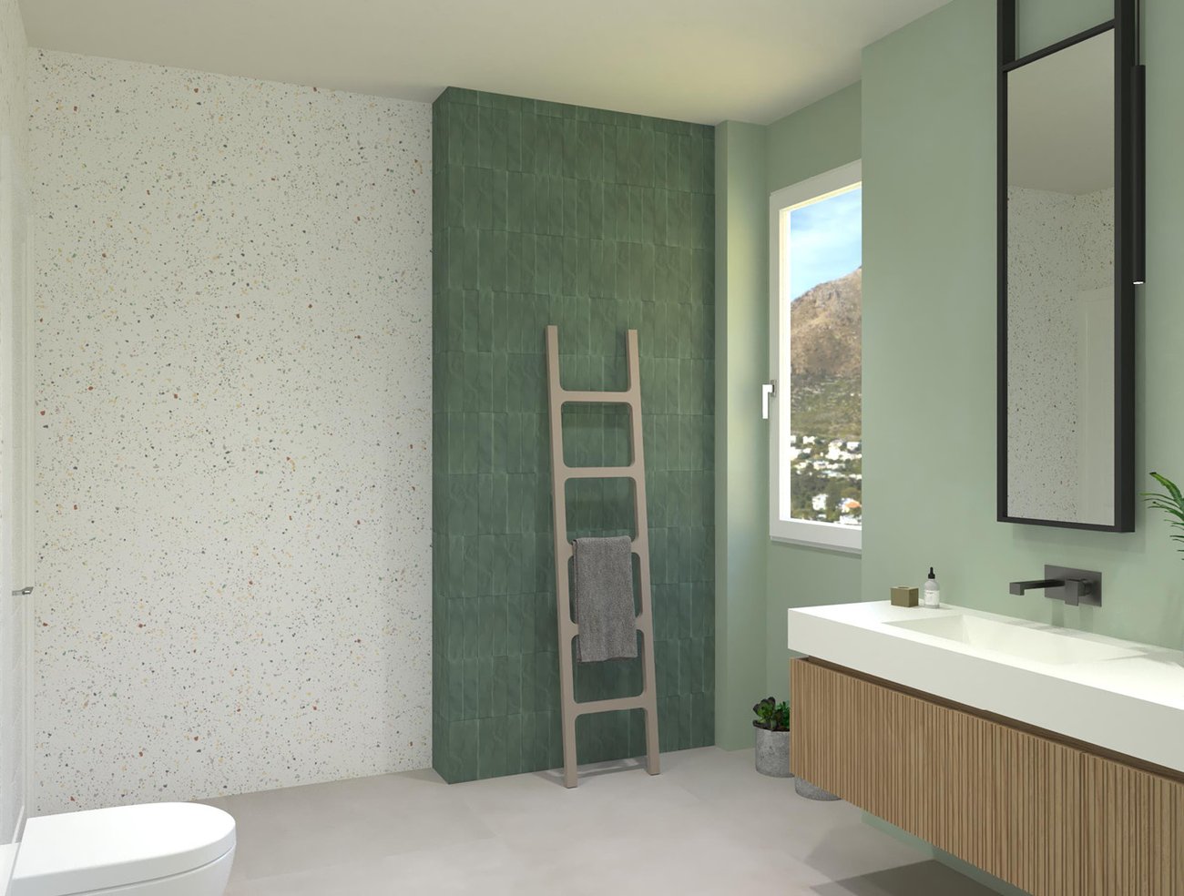 Immagine di progetto bagno di forma Rettangolare, realizzato con piastrelle a pavimento MILANO&FLOOR e piastrelle a rivestimento STILL, TRUE COLOR