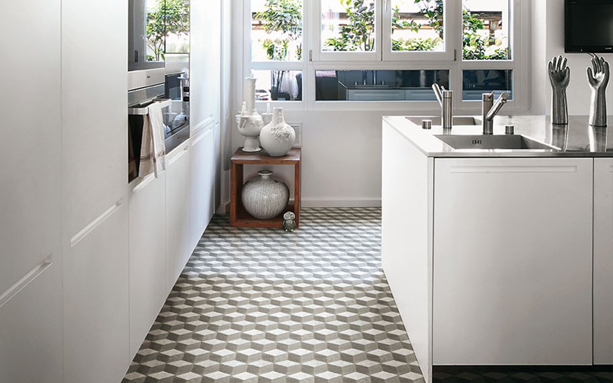Kitchen tiles: the return of cement tiles