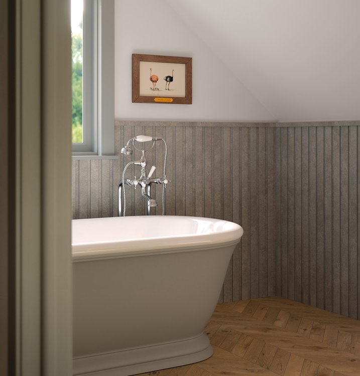 Интерьер ванная комната, оформленный плиткой из коллекции: NOBU – СЕРЫЙ