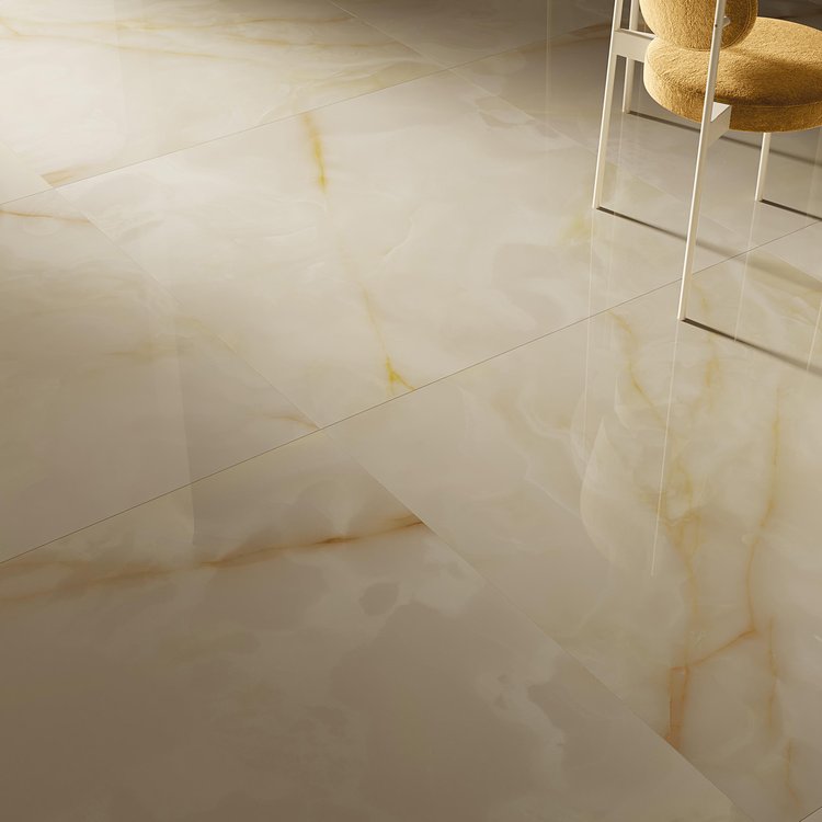 Room view , created with tiles from the collection: GEMME – Beige