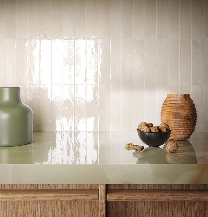 Room view , created with tiles from the collection: GLIM – White