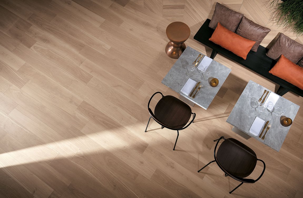 Room view , created with tiles from the collection: FAPNEST – Beige