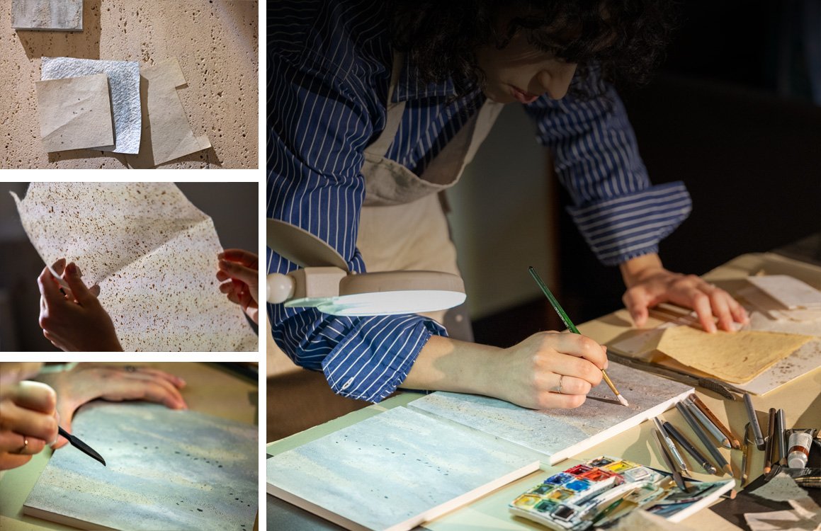 Room view , created with tiles from the collection: MATERIA – White, Beige, Grey