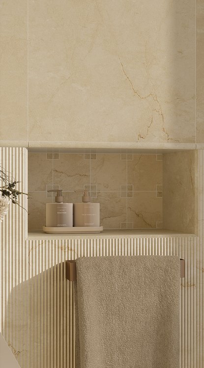 Room view , created with tiles from the collection: DESERT – Beige