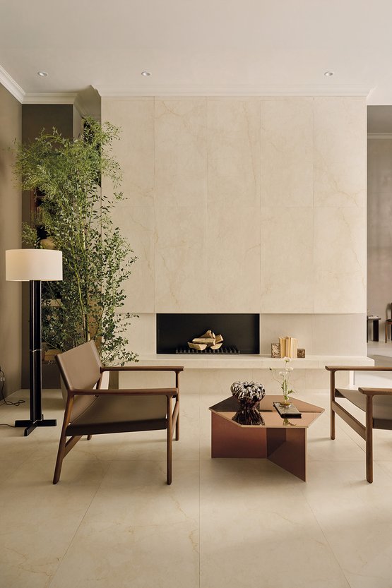Image d'ambiance Maison, réalisée avec des carreaux de la collection : DESERT – Beige DESERT
