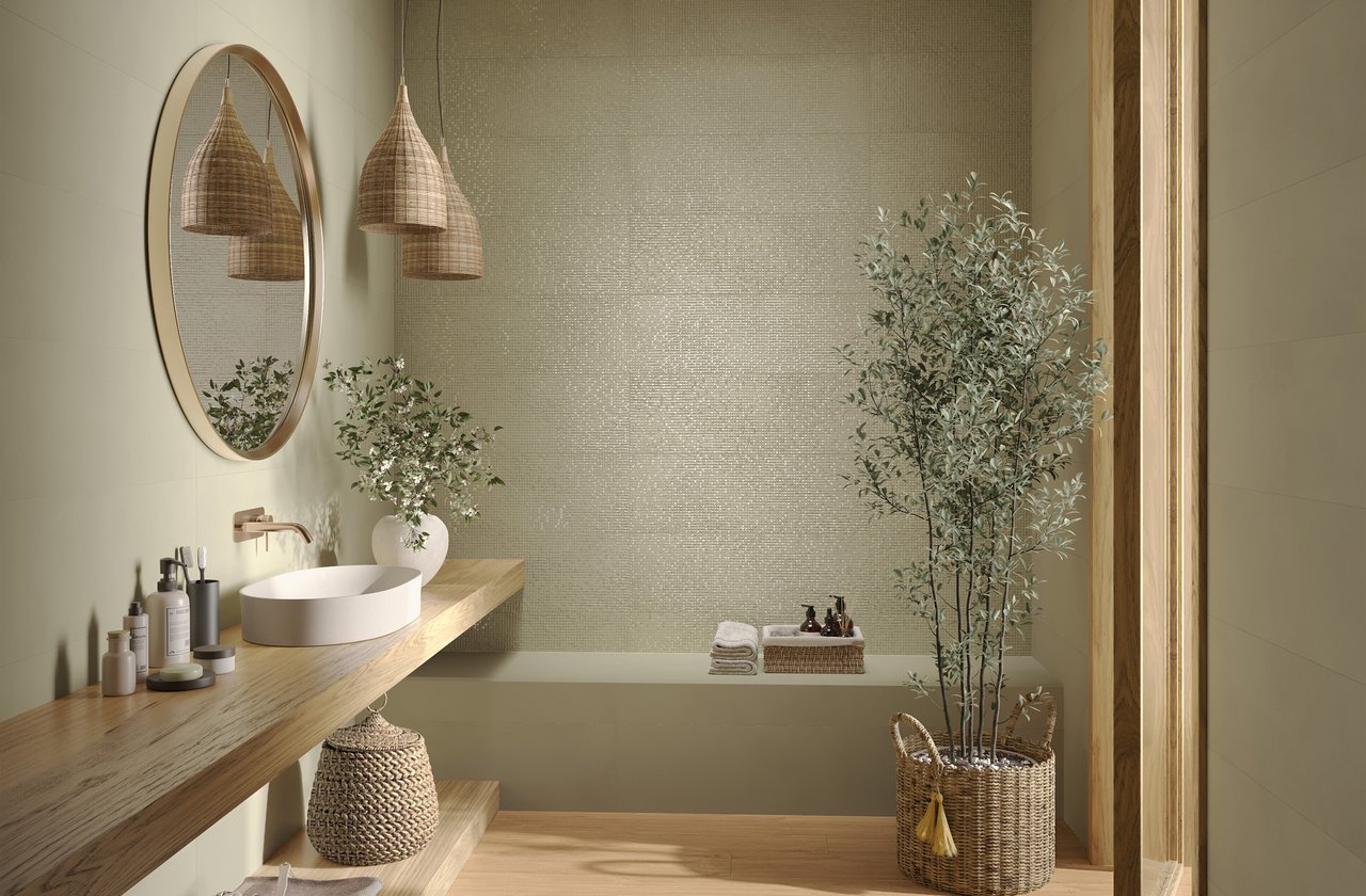 Room view Bathroom, created with tiles from the collection: OLTRE IL COLORE – Other, Beige OLTRE IL COLORE