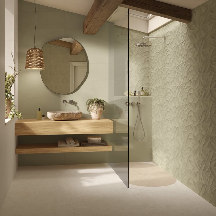 Immagine ambiente Bagno, realizzato con piastrelle della collezione: OLTRE IL COLORE - Bianco, Altri