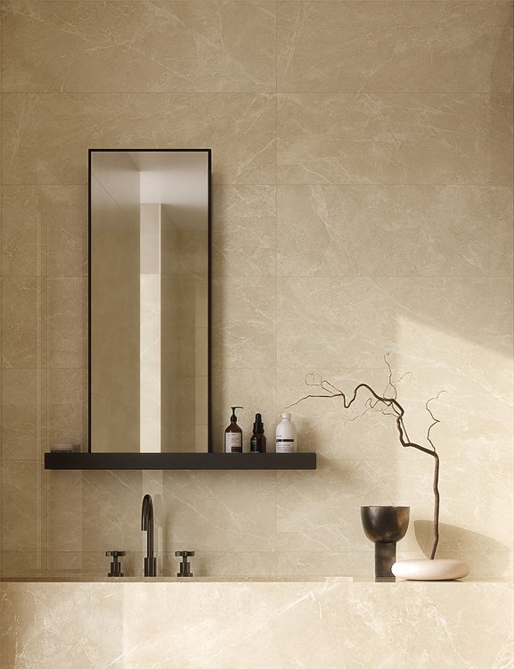 Immagine ambiente , realizzato con piastrelle della collezione: OLTRE IL MARMO - Beige