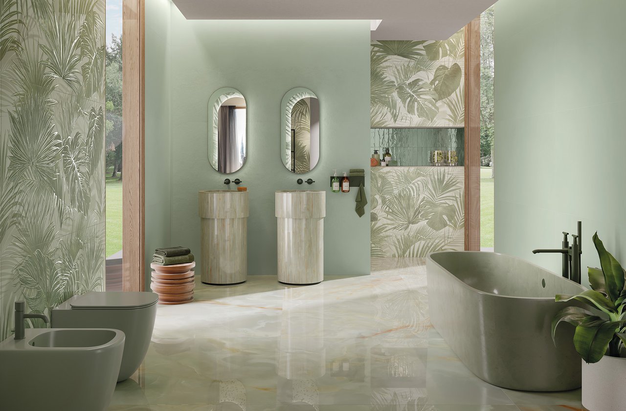 Resin and concrete effect, porcelain stoneware and wall tiles